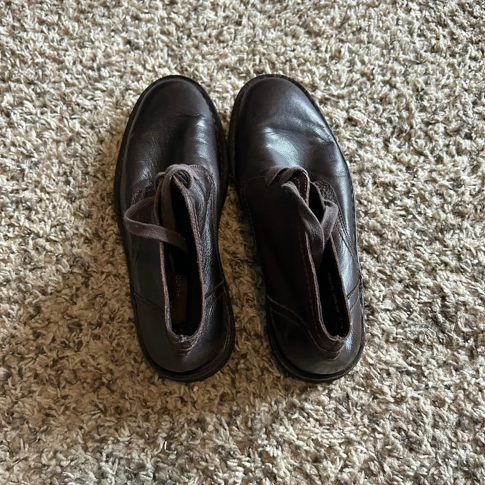John Varvatos Dark Brown Leather Chukka Boots